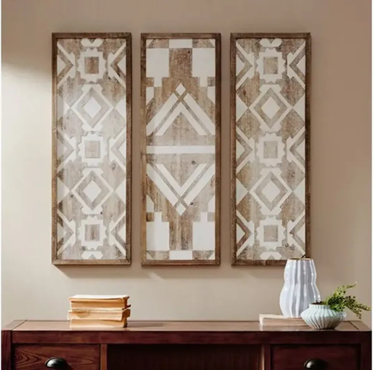 Mandal Printed Wood Wall Decor Set of 3