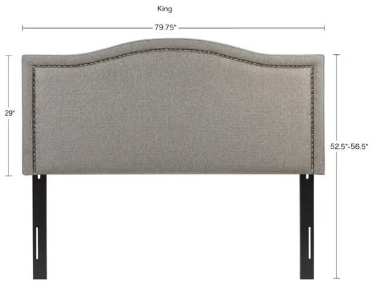 Nadine Upholstered Grey King Headboard