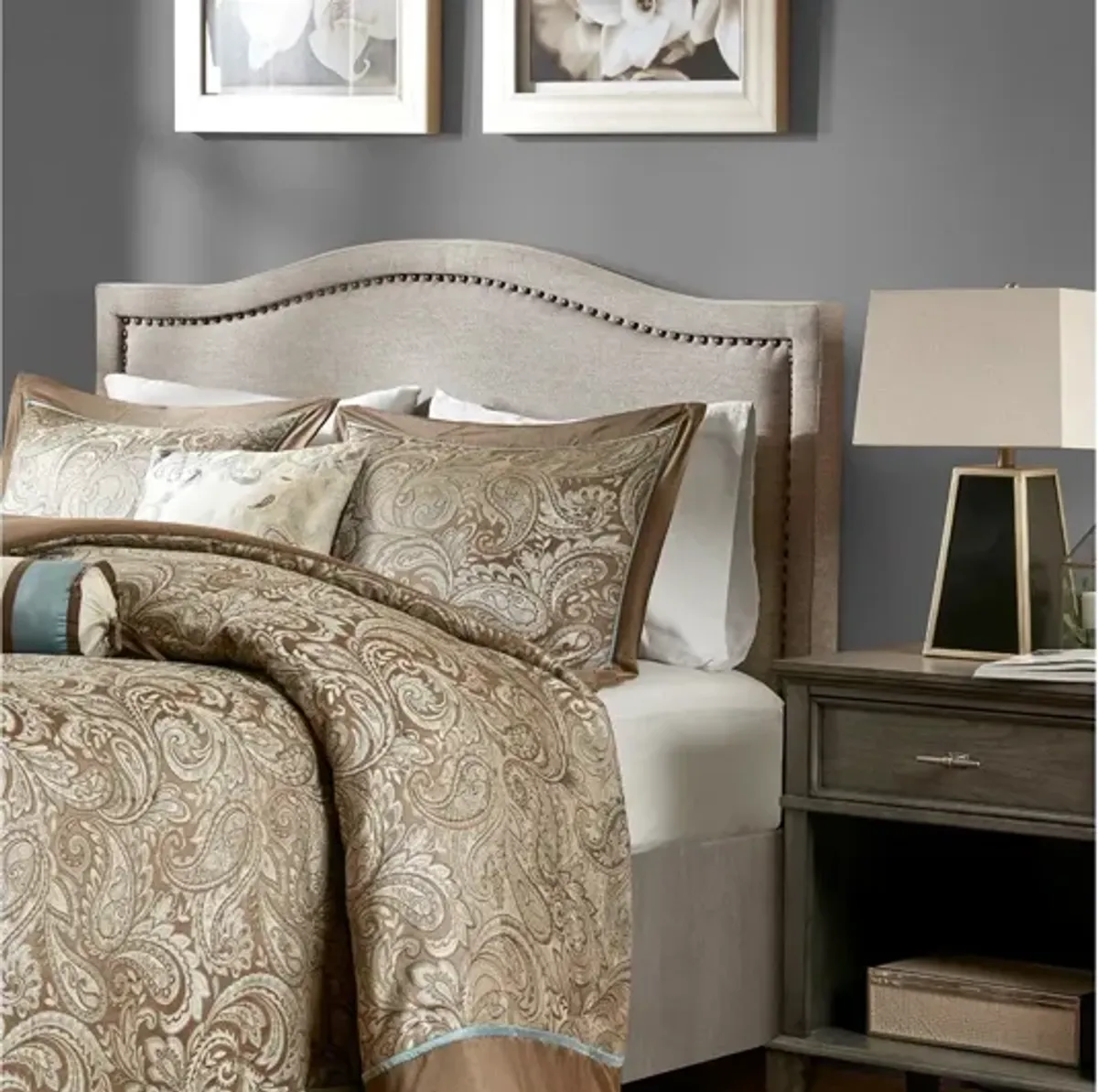 Nadine Upholstered Natural King Headboard