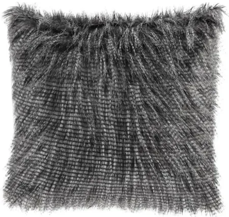 Edina Black Faux Fur Square Pillow