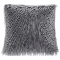 Edina Grey Faux Fur Square Pillow