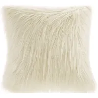 Edina Ivory Faux Fur Square Pillow