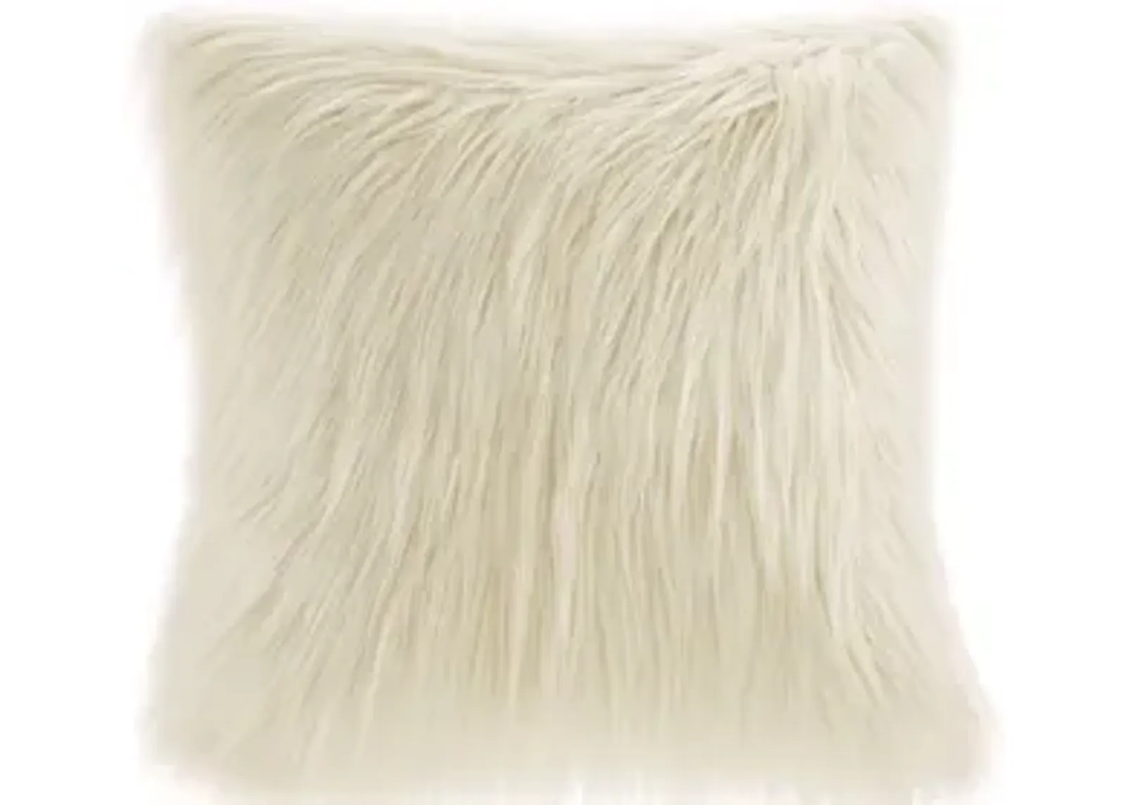 Edina Ivory Faux Fur Square Pillow