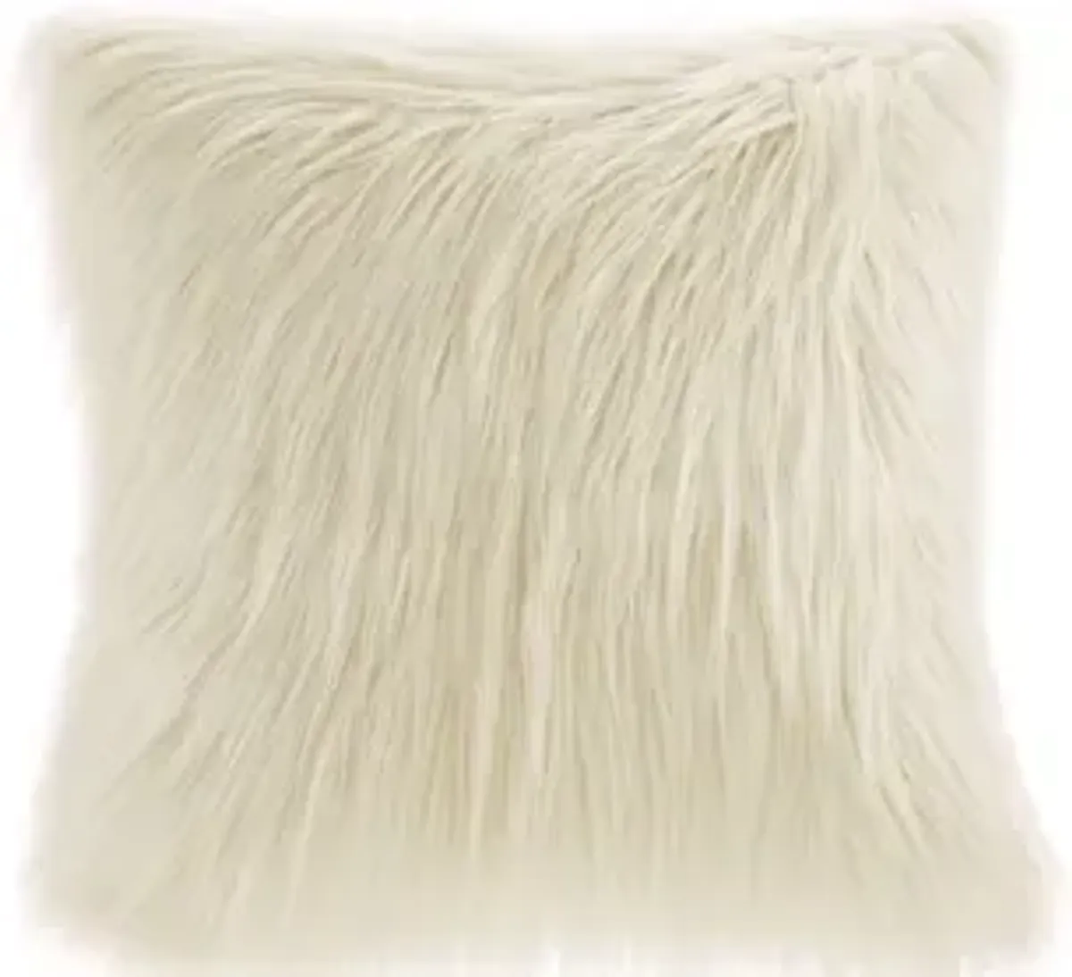 Edina Ivory Faux Fur Square Pillow