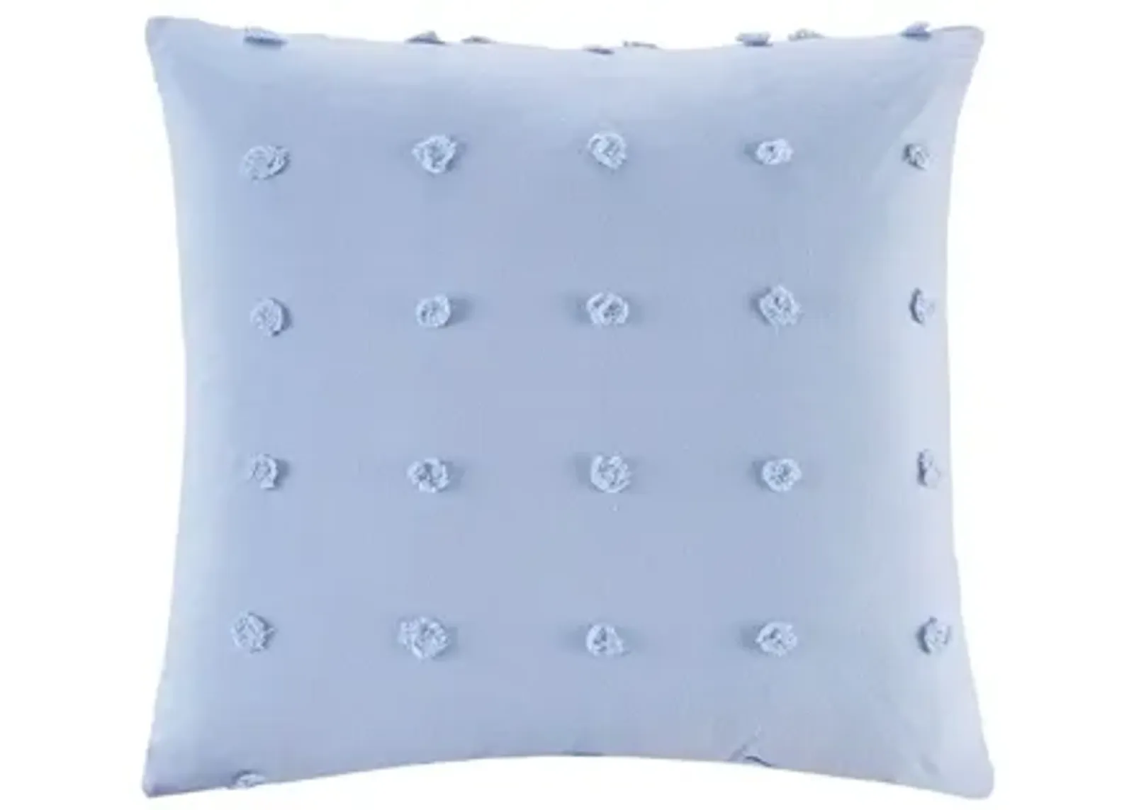 Brookly Indigo Cotton Jacquard Pom Pom Square Pillow