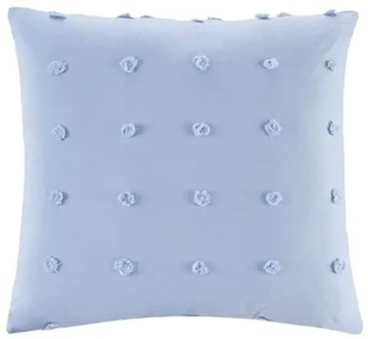 Brookly Indigo Cotton Jacquard Pom Pom Square Pillow