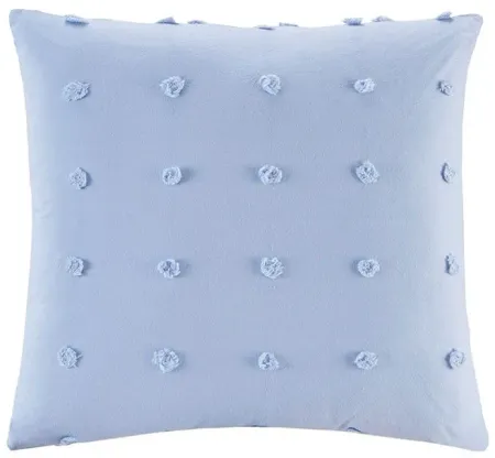 Brookly Indigo Cotton Jacquard Pom Pom Square Pillow