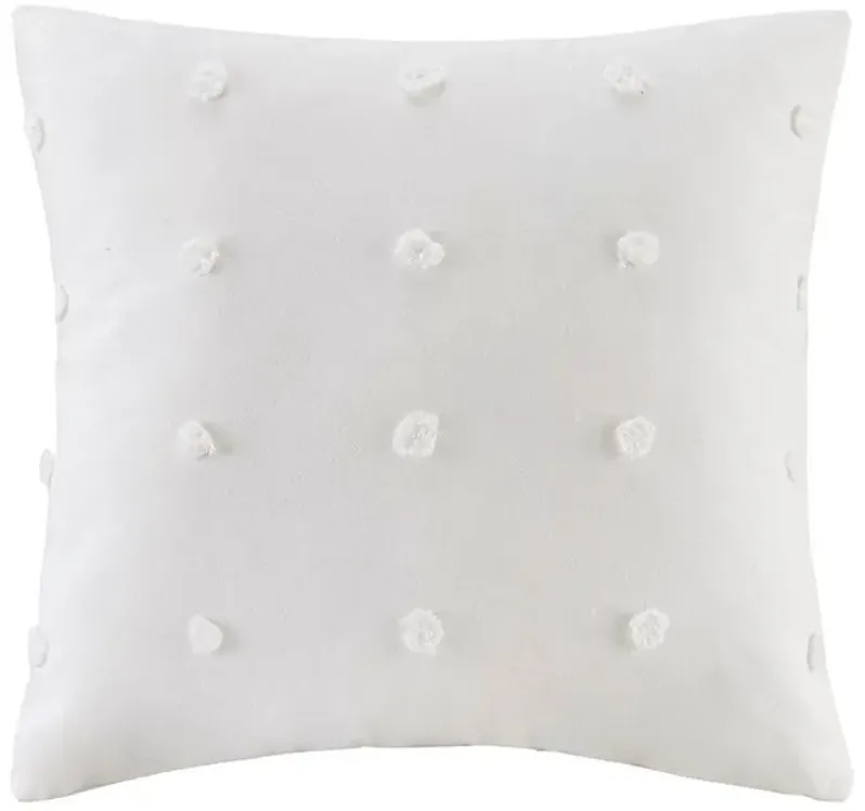 Brookly Ivory Cotton Jacquard Pom Pom Square Pillow