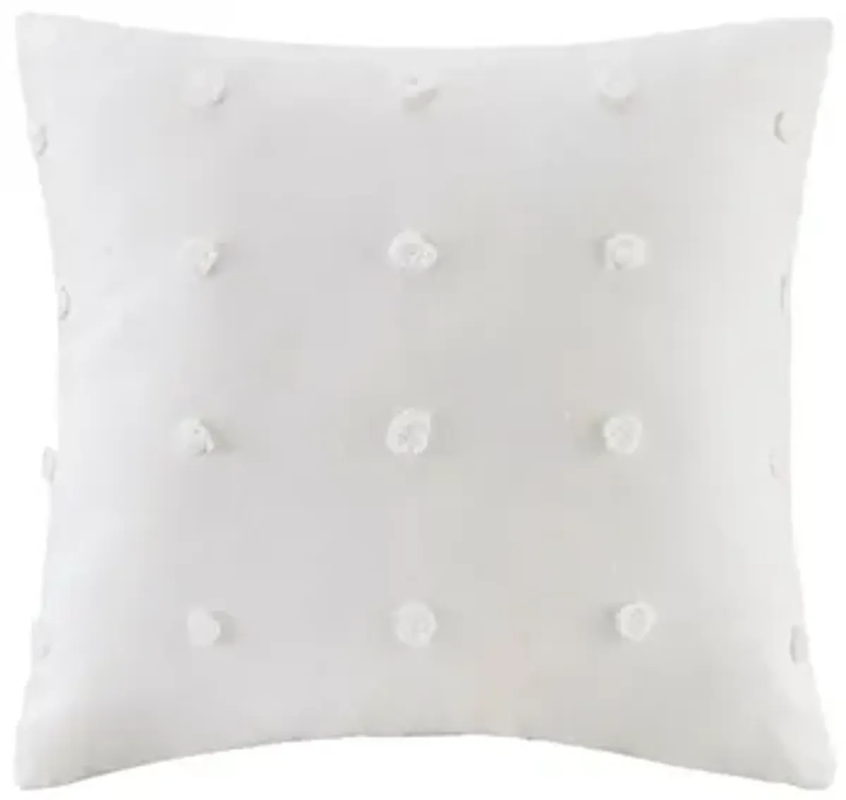 Brookly Ivory Cotton Jacquard Pom Pom Square Pillow