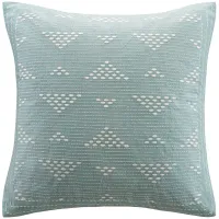 Cario Blue Embroidered Square Pillow
