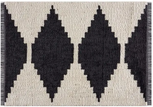 Amanda Black & Ivory 5'x7' Modern Area Rug