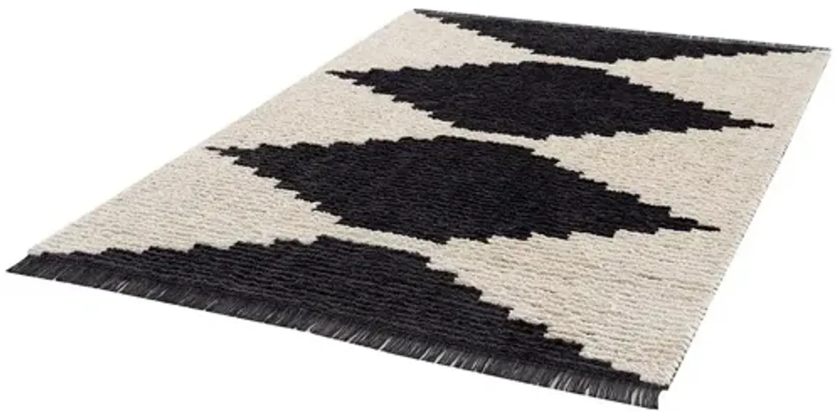 Amanda Black & Ivory 6'x9' Modern Area Rug