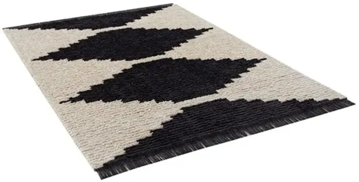 Amanda Black & Ivory 6'x9' Modern Area Rug