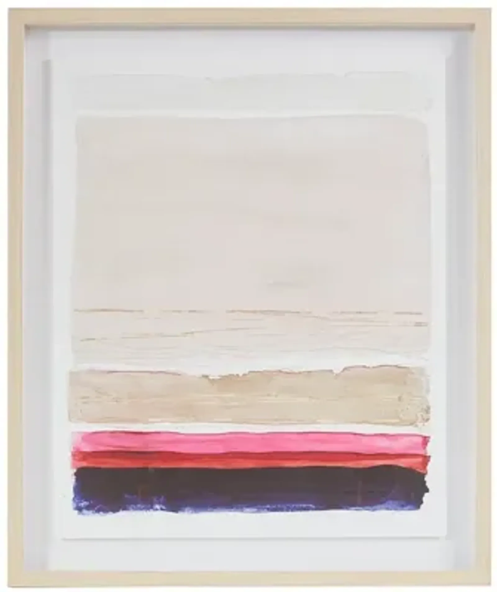 Rothko's Stripes II Framed Glass Wall Art Single Mat by Martha Stewart