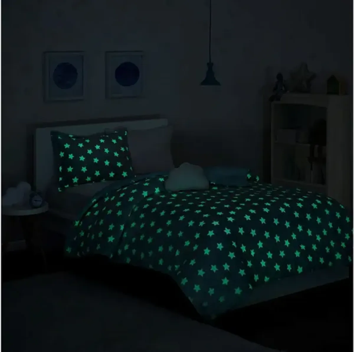 Quinny Glow In The Dark Plush Twin Comforter Set