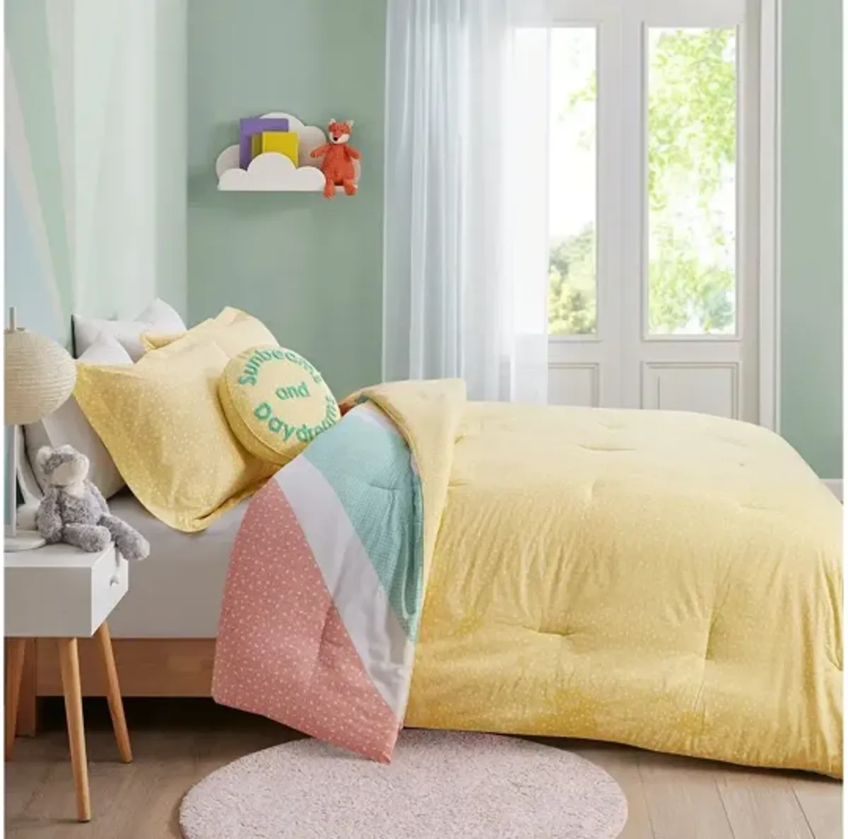 Rory Rainbow Sunburst Reversible Cotton Twin Comforter Set