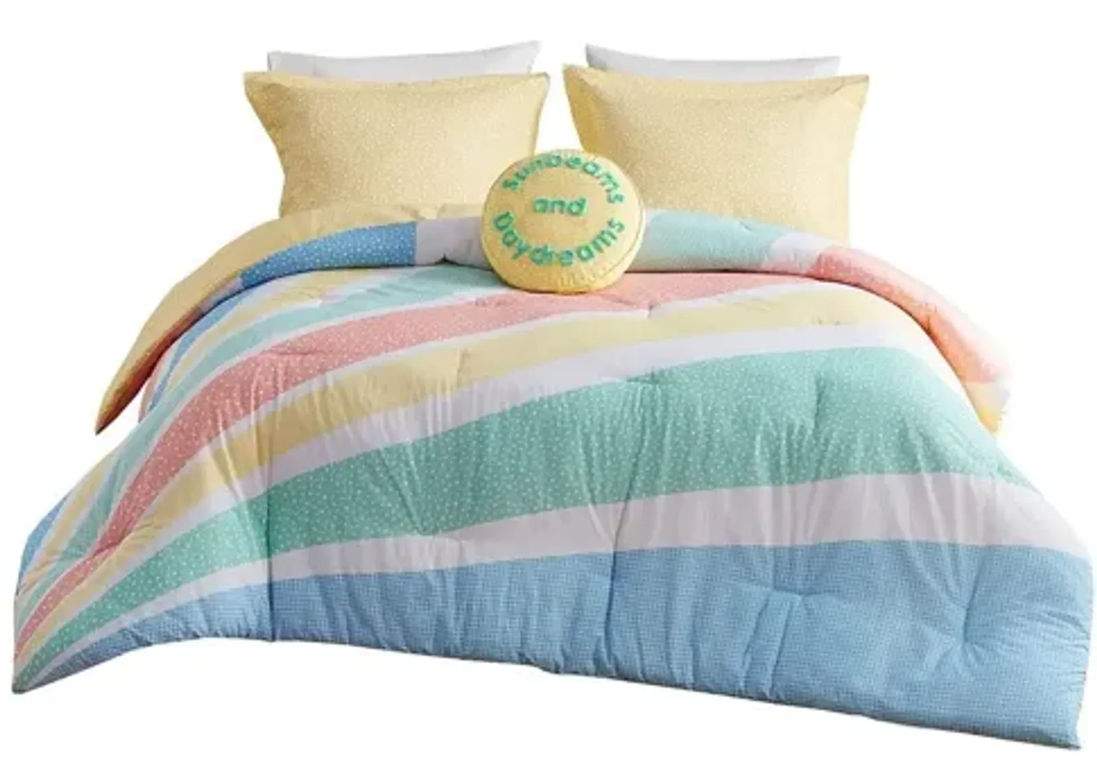 Rory Rainbow Sunburst Reversible Cotton Twin Comforter Set