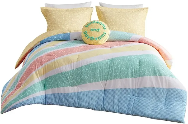 Rory Rainbow Sunburst Reversible Cotton Full Comforter Set