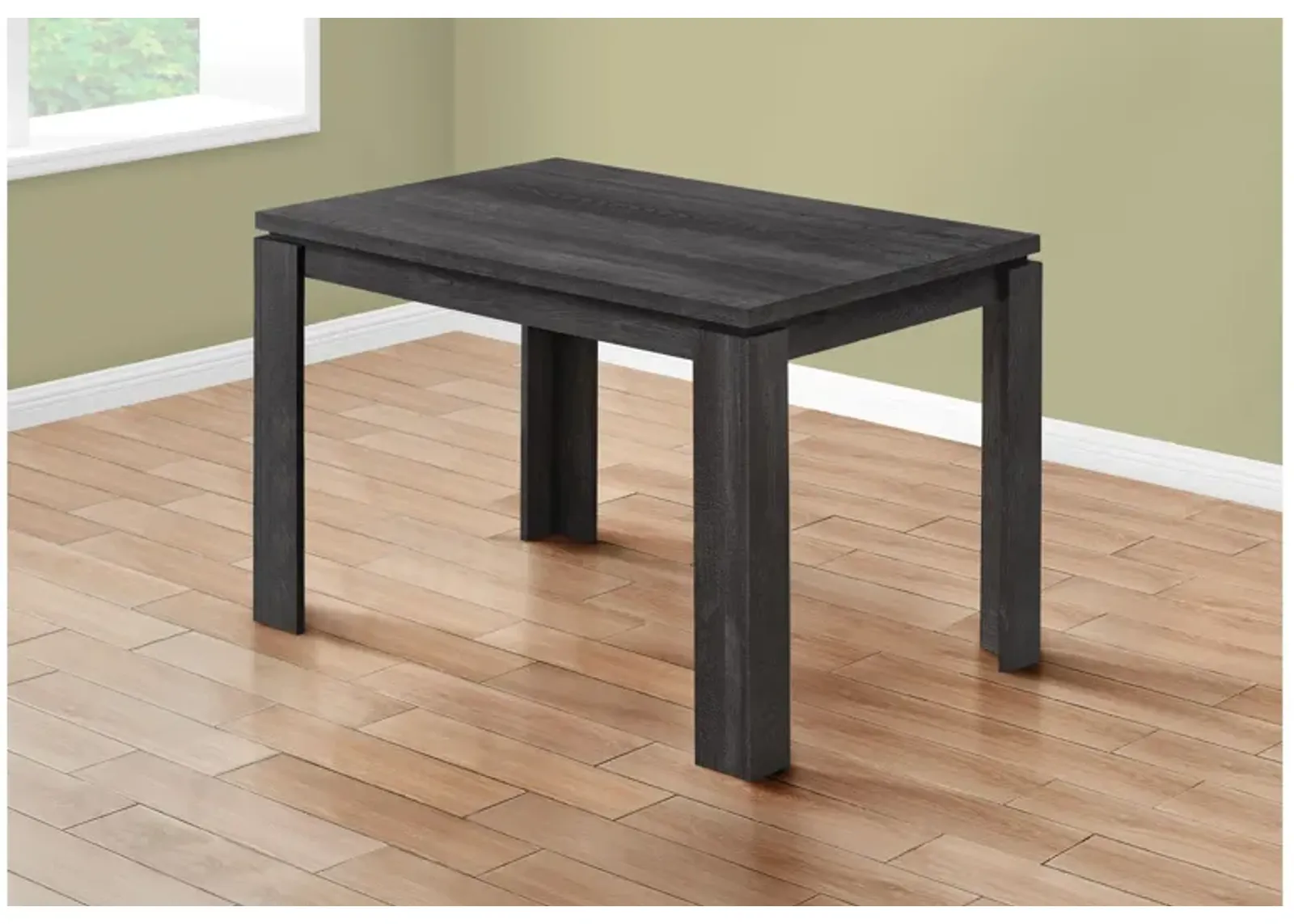 Black Reclaimed Wood-Look Dining Table