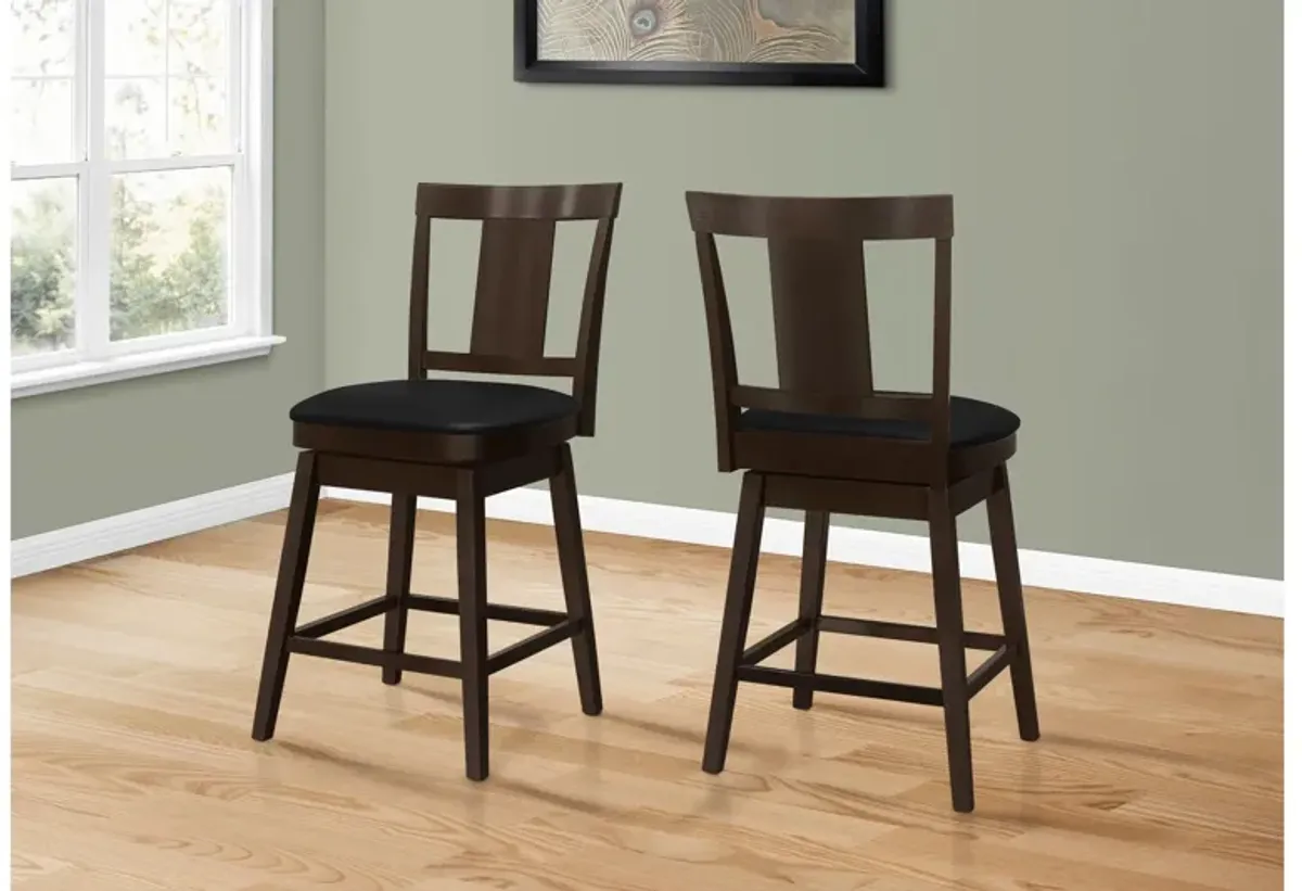 Espresso Swivel Counter Height Barstool - Set of 2