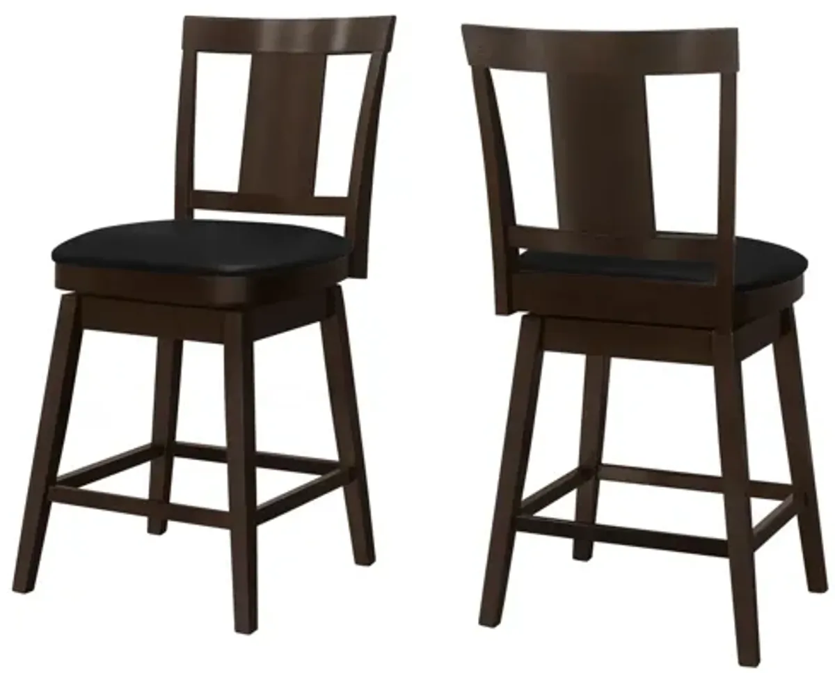 Espresso Swivel Counter Height Barstool - Set of 2