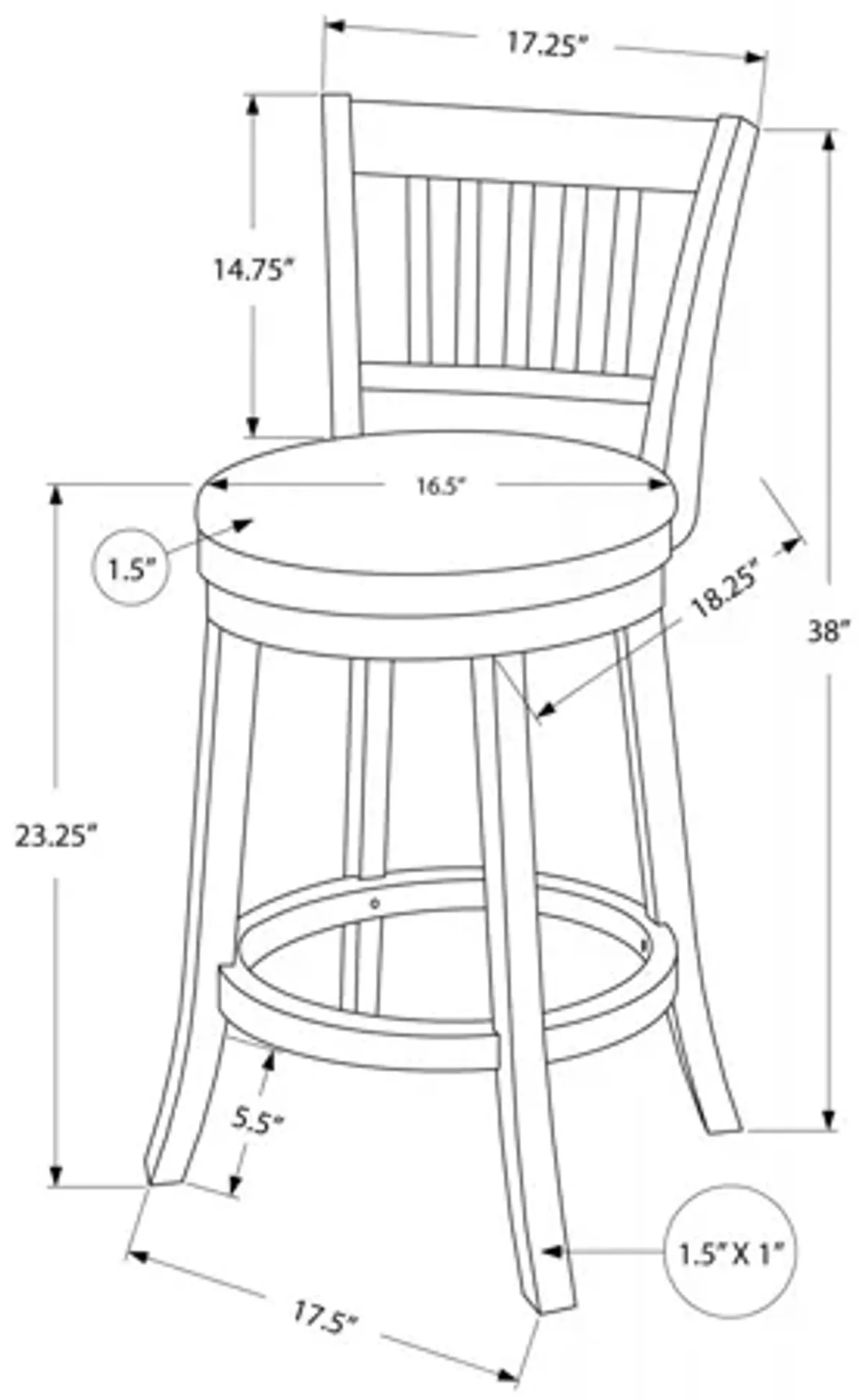 Set of 2 White Slat-Back Swivel Counter Stools