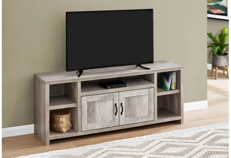 Taupe Reclaimed Wood-Look TV Stand