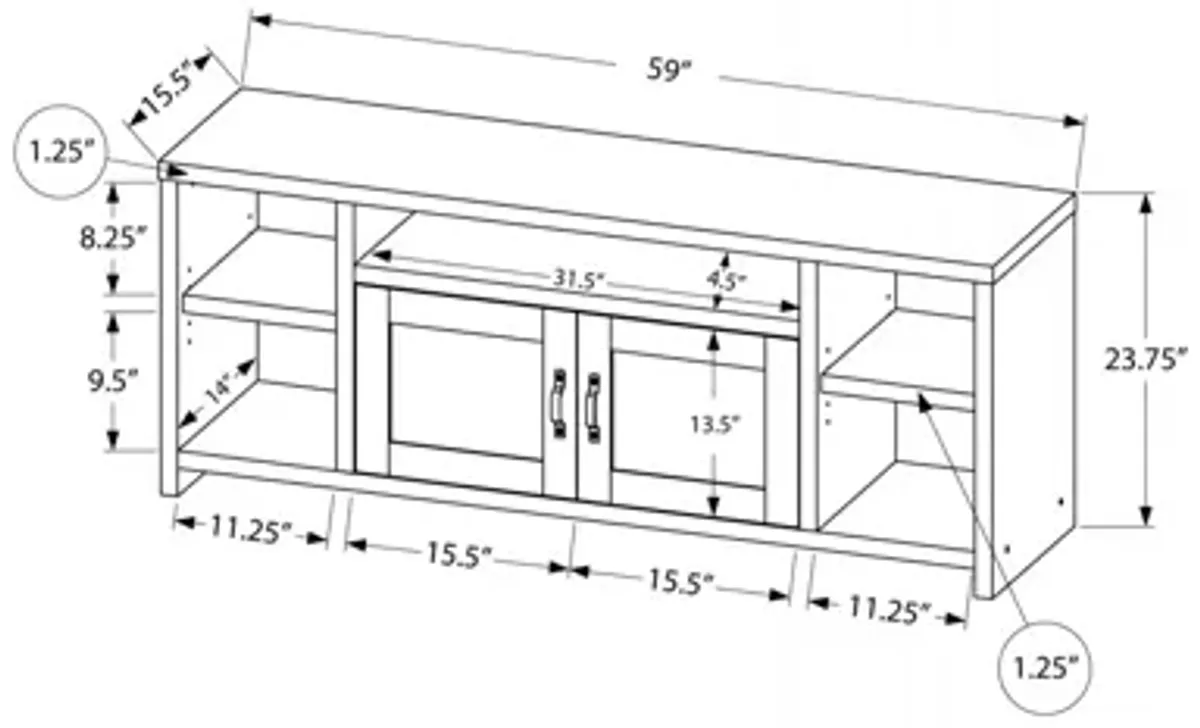 Taupe Reclaimed Wood-Look TV Stand