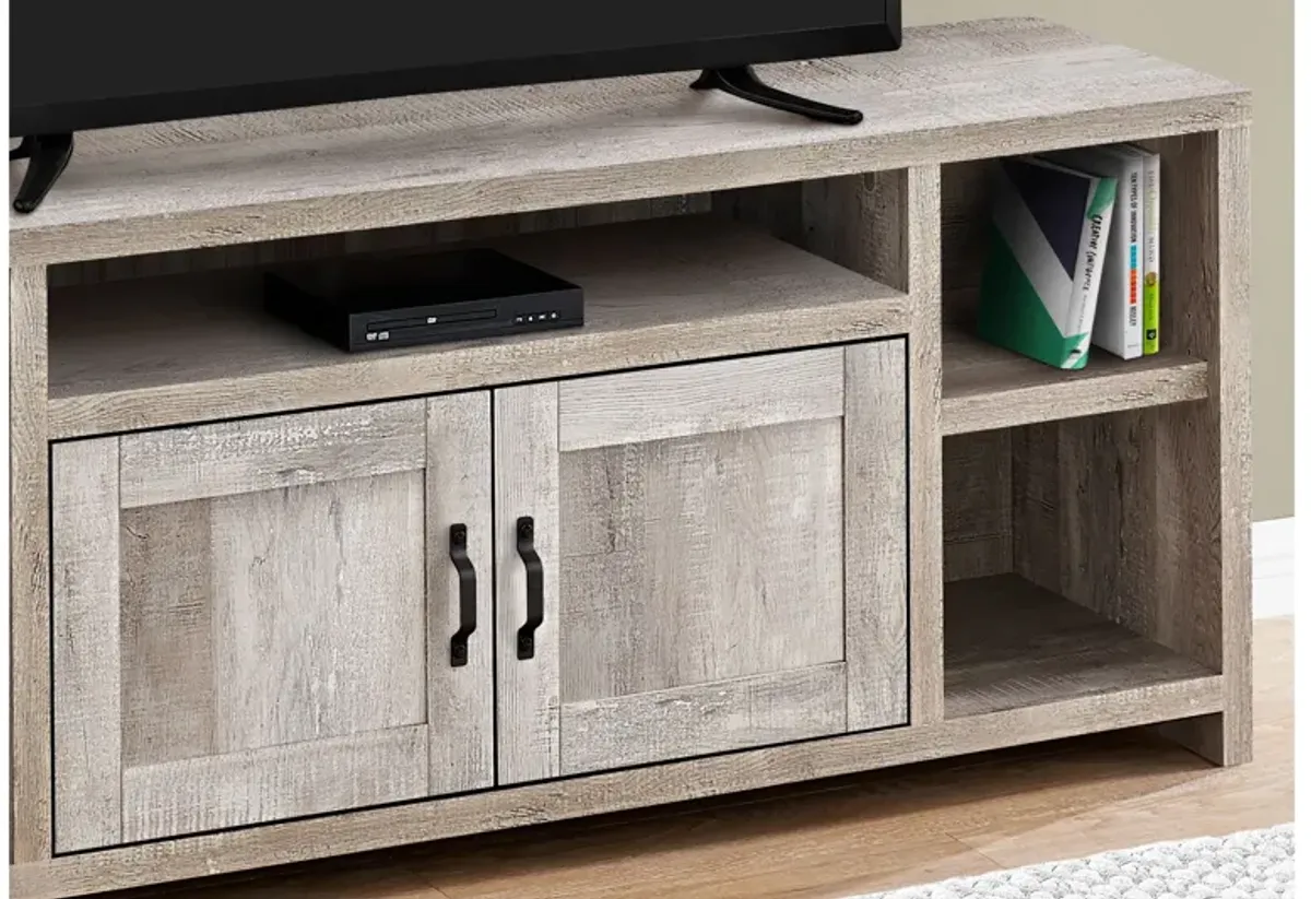 Taupe Reclaimed Wood-Look TV Stand