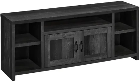 Black Reclaimed Wood-Look TV Stand