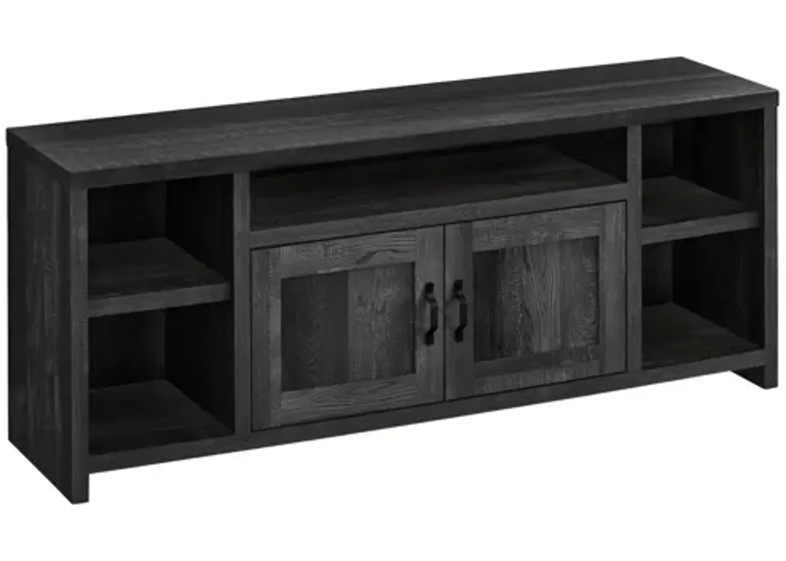 Black Reclaimed Wood-Look TV Stand