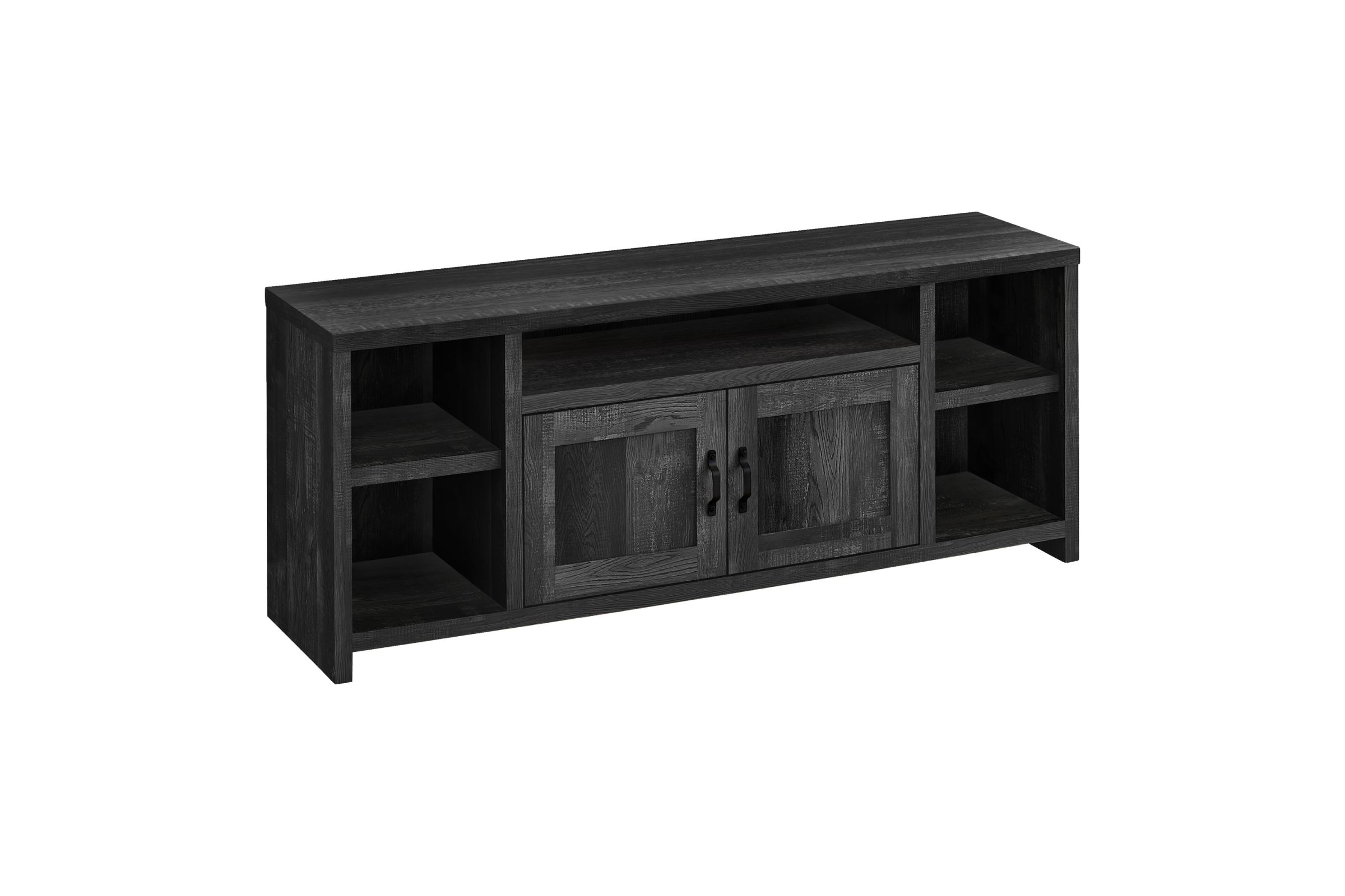 Black Reclaimed Woodlook TV Stand
