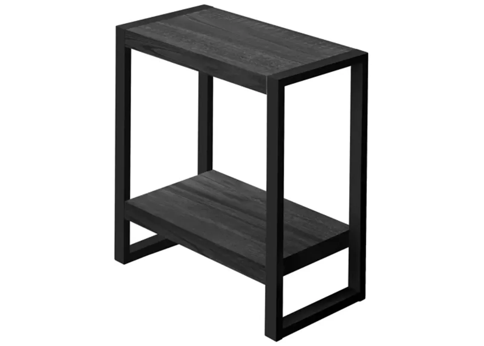 Accent Table - Black Reclaimed Wood-Look / Black Metal