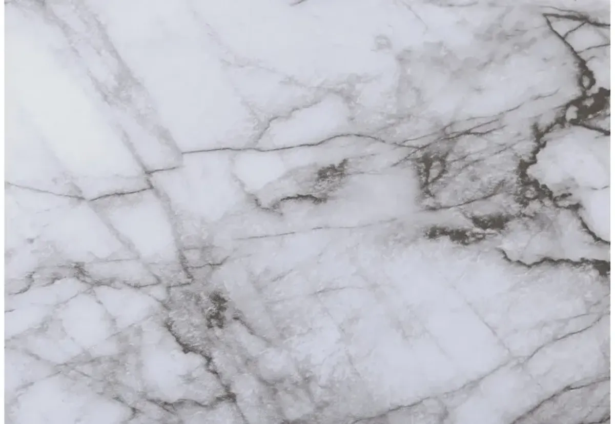 White Marble 58" Corner Computer Desk