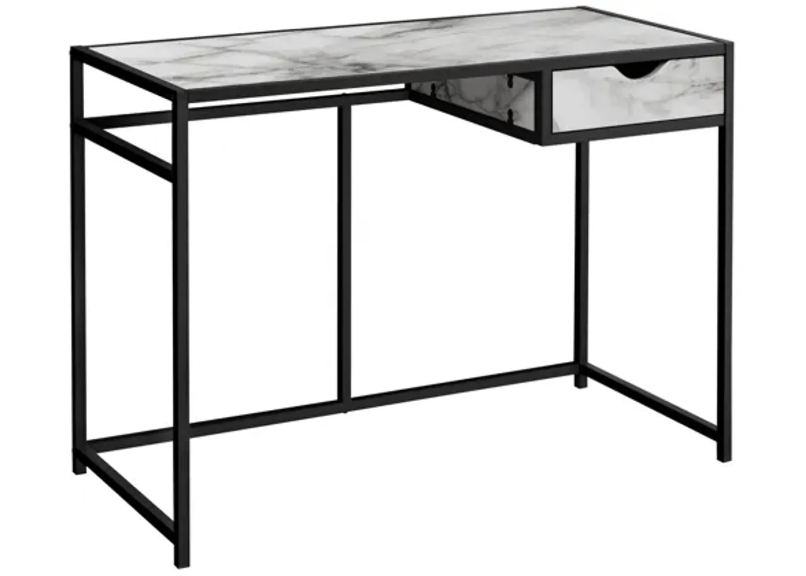 White Marble-look 42" Computer Desk