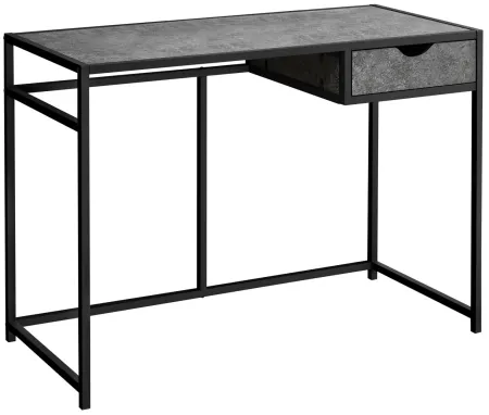 Grey Stone-Look Computer Desk
