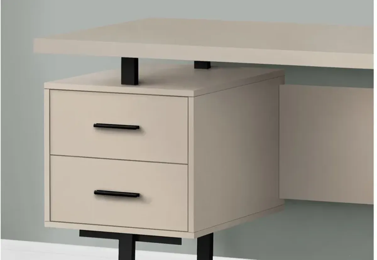 Modern Taupe 60" Computer Desk