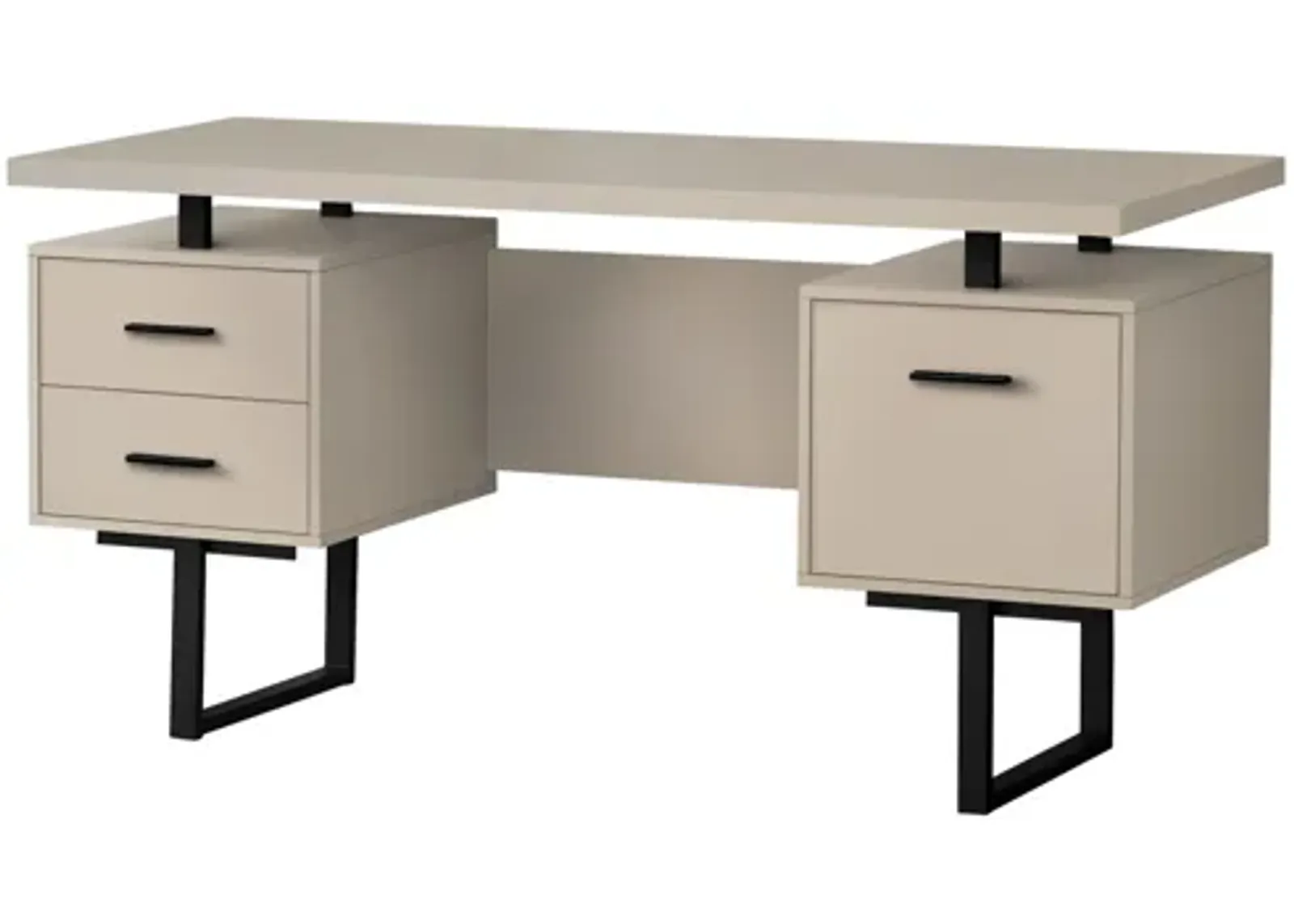 Modern Taupe 60" Computer Desk