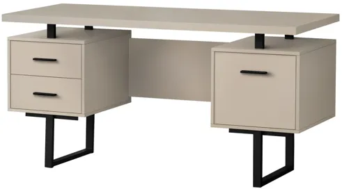 Modern Taupe 60" Computer Desk