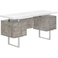 White/Grey Concrete 60" Computer Desk