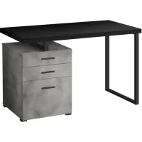 Black Concrete 48" Computer Desk