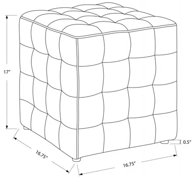 Grey FauxLeather Ottoman