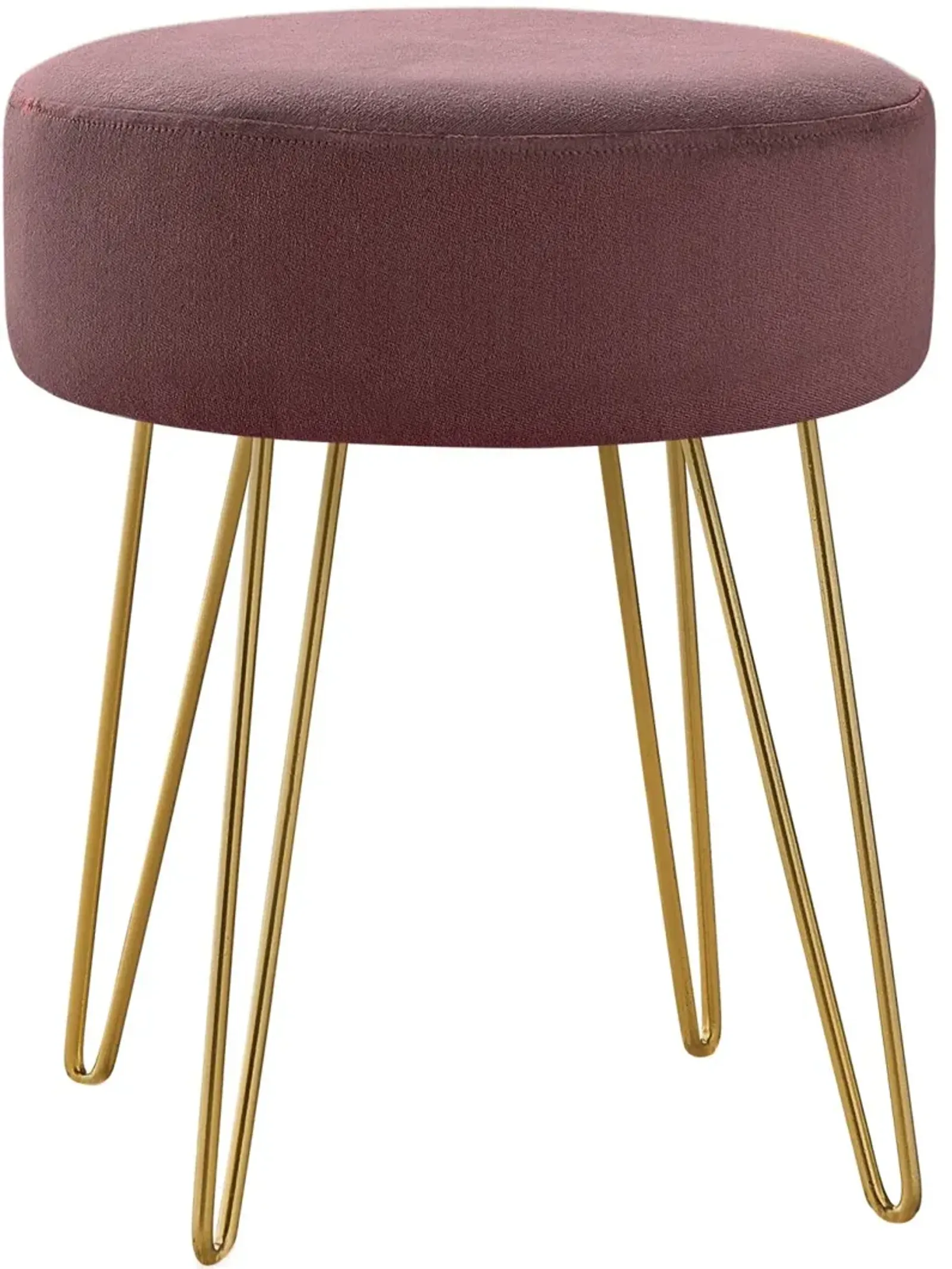 Plum Ottoman with Gold Legs