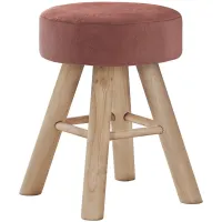 Pink Ottoman with Wood Legs