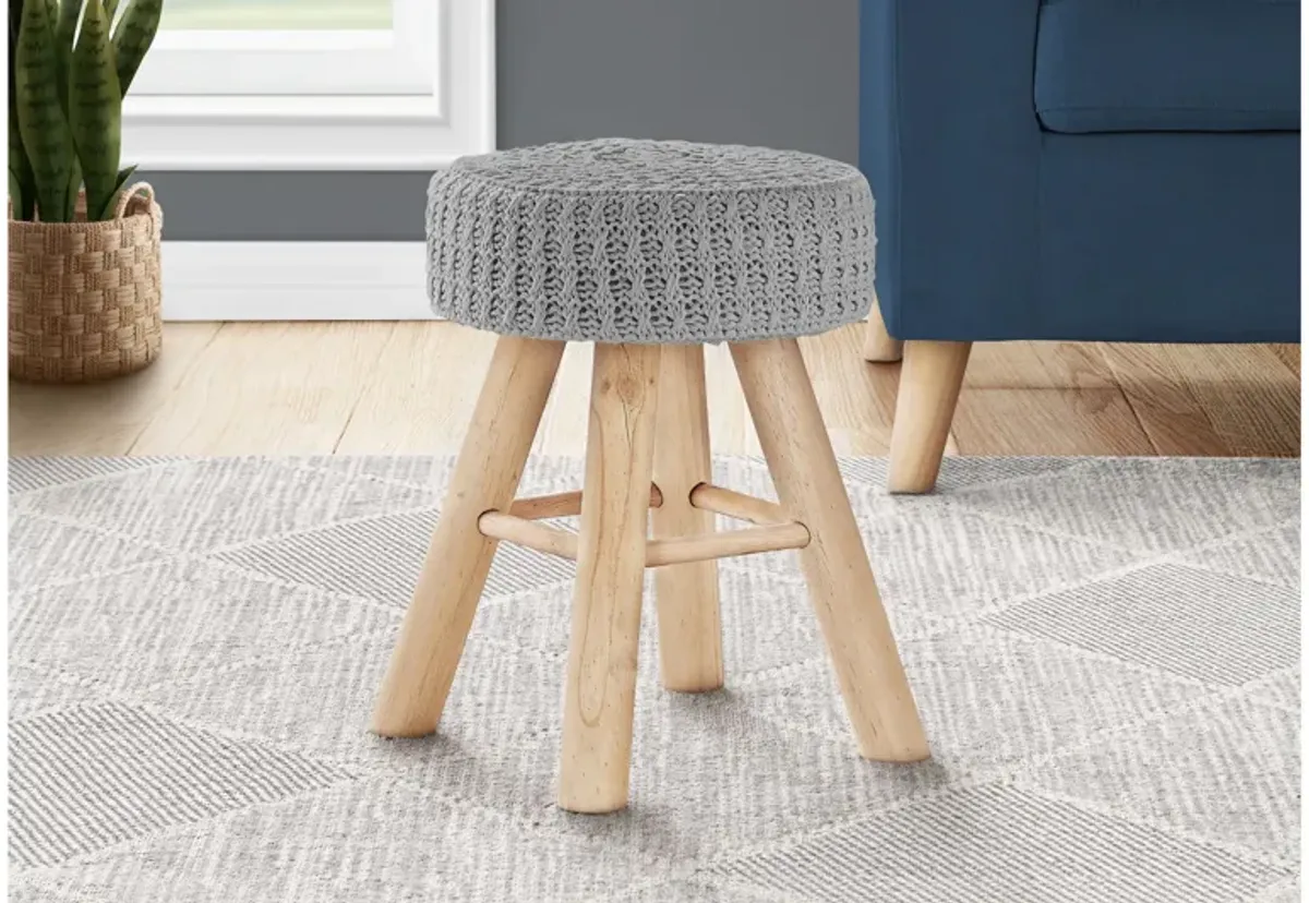 Grey Knit Ottoman