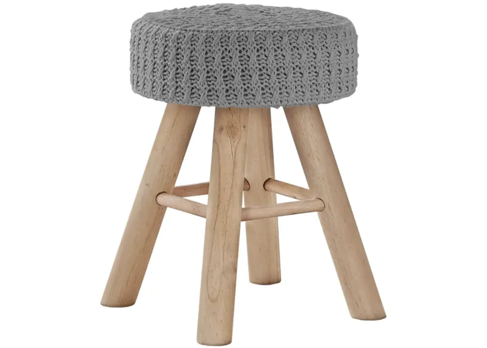 Grey Knit Ottoman