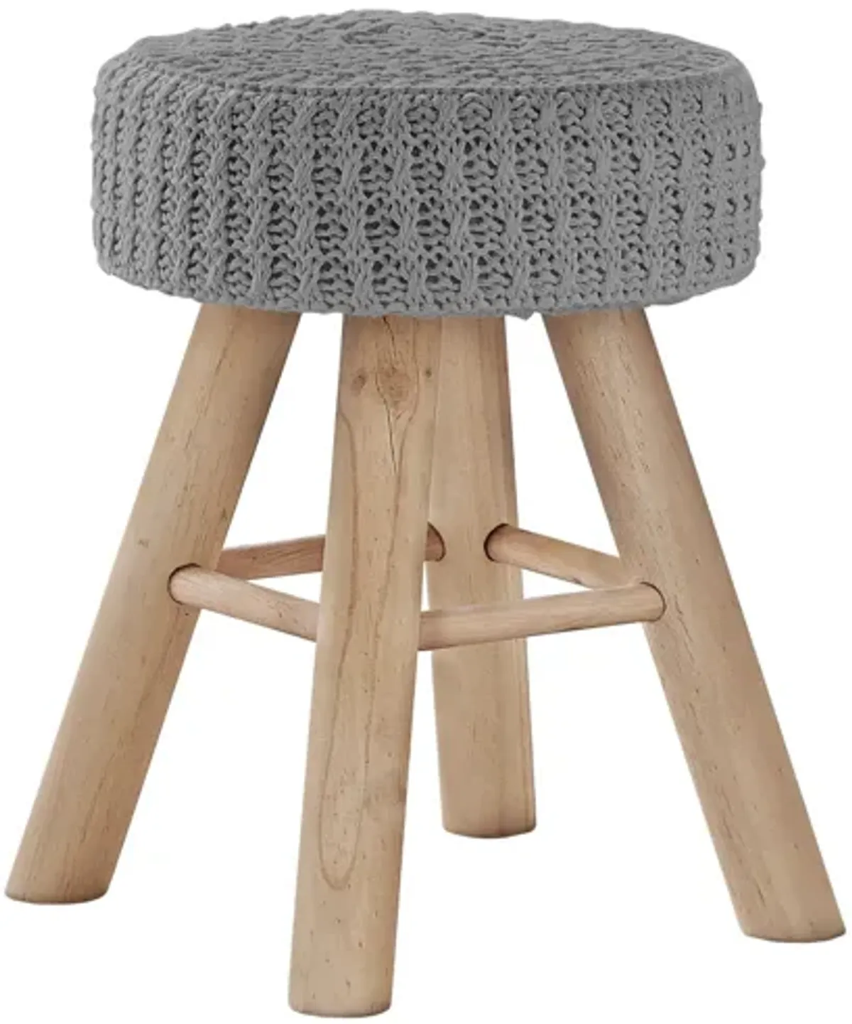 Grey Knit Ottoman