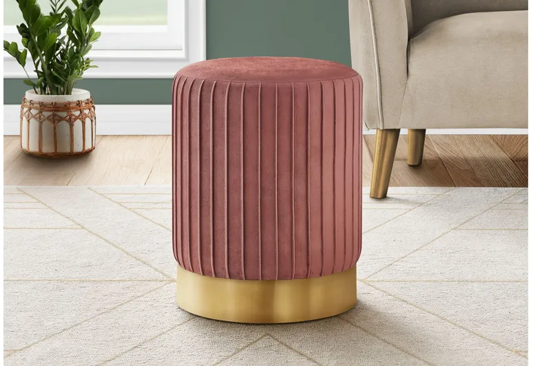 Pink Velvet Ottoman