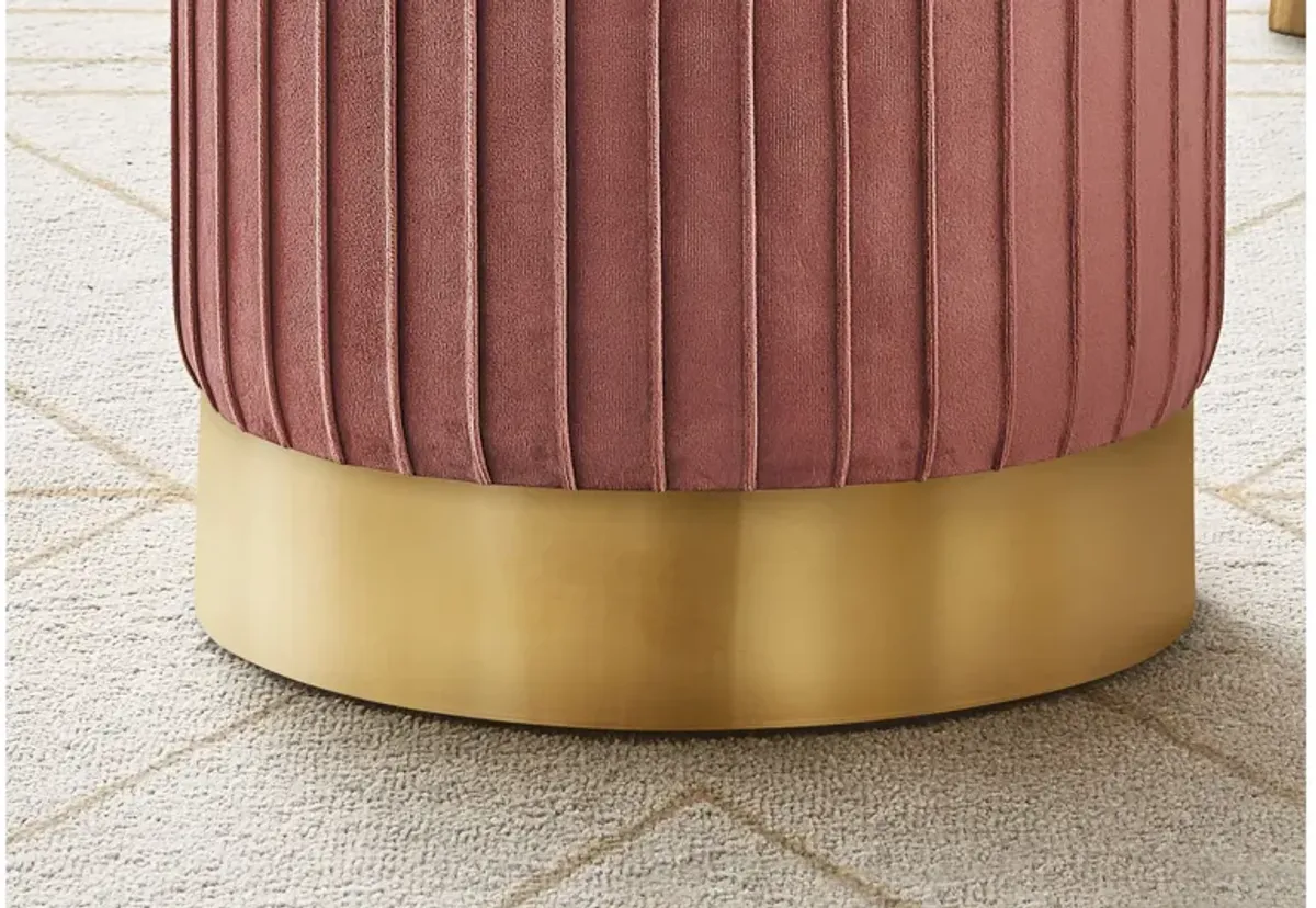 Pink Velvet Ottoman