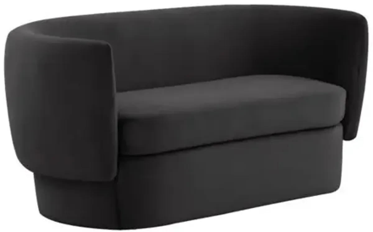 Isabella Black Velvet Loveseat